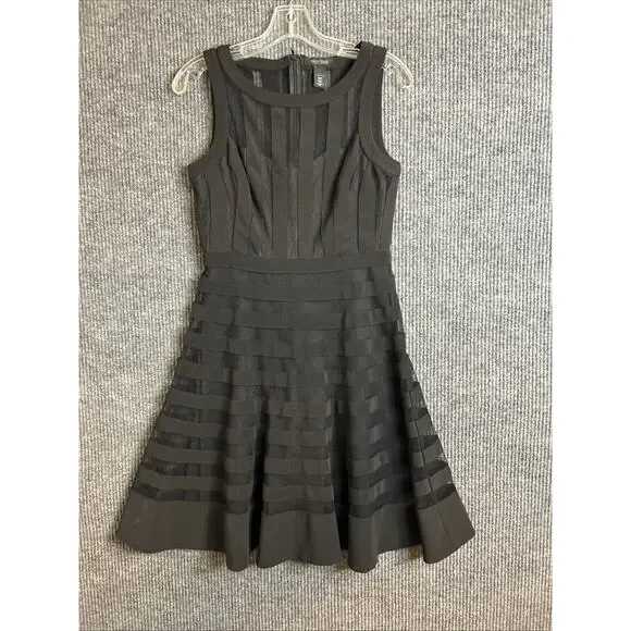 White House Black Market | Dresses | Vintage White House Black Market  Womens Fit And Flare Dress Sz 4 Lace Mesh Goth | Poshmark